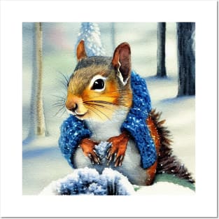 Squirrel in Winter Moods Posters and Art